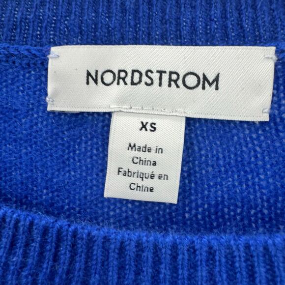 Nordstrom Cashmere Crewneck Sweater Long Sleeve In Blue Surf Size XS NWT - Picture 10 of 12